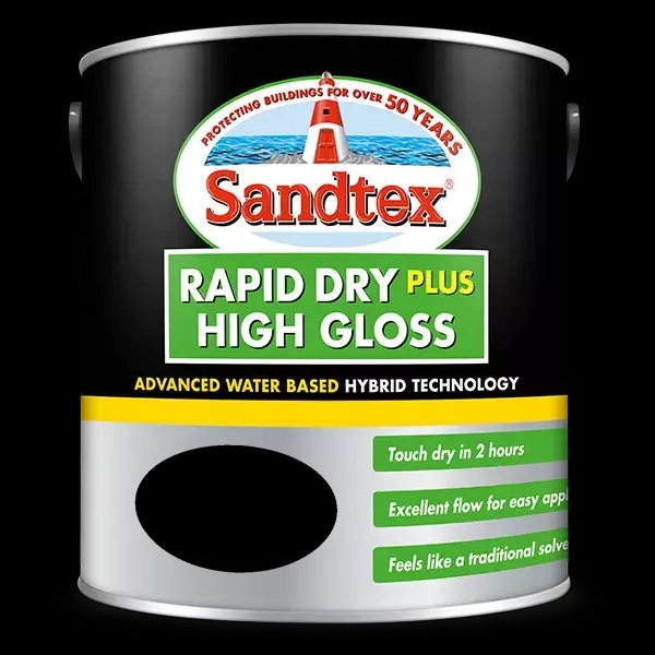 Sandtex Rapid Dry Plus High Gloss Paint | Rapid Dry Gloss Paint | 750ml